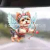 Nuevo adorno plano de perro lindo acrílico transfronterizo para coche, accesorio de mochila, decoración del hogar