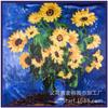 Pañuelo de Seda Mai Tong Girasol Crisantemo Pintura al Óleo Maestro Patrón Floral Cuadrado de Seda para Mujer Pañuelo Cuadrado Pañuelo