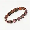 Pulsera Magnética Redonda Popular con Diamantes Completos Transfronteriza Moda Europea y Americana Hebilla de Fila Única Pulsera Antiestática para Mujer Lista para la Venta