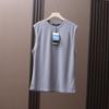Muy bueno para usar en verano, secado rápido, elástico, transpirable, deportes al aire libre, fitness, correr, camiseta sin mangas de cuello redondo para hombre