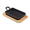 Placa de parrilla de pescado pequeña binaural estilo coreano teppanyaki comercial estufa de inducción de un solo quemador rectangular de hierro fundido