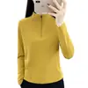 Camiseta feminina de manga longa com gola alta, novo modelo primavera/verão 2026, para corrida, caminhada, esportes, fitness, absorção de umidade, cor sólida, roupa de secagem rápida