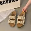 Sandálias e Chinelos Gu Yun de Solado Grosso Sapatos Femininos Franceses Roupa Externa Primavera Feios Fofos 2025 Sapatos Birkenneth Chinelos de Praia Solado Plataforma