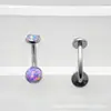 Aleación de Titanio Astmf-136 Desmontable Borde Ondulado Ópalo Piercing de Ombligo Flotante G23 Titanio Rosca Interna Joyería para Piercing de Ombligo