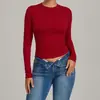 Roupa de yoga de manga comprida, justa, modeladora de barriga, roupa de ginástica de alta intensidade, top de manga comprida para Pilates, corrida e esportes 2624