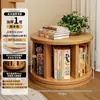 Estantería de madera maciza, estantería de esquina para la sala de estar, estante de almacenamiento independiente, diseño de montaje en pared, móvil, estantería giratoria de 360 grados