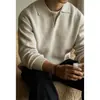 Suéter Masculino Outono/Inverno Novo Estilo Slim Fit com Textura Quente em Tricô, Gola com Ponto 7 e Meio Zíper