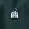 Plata Pura S999 Carácter Chino Retro de la Suerte Suceden Cosas Buenas Colgante de Cuenta Espaciadora Pulsera de Joyería DIY Accesorios de Plata