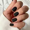 Unhas Postiças de Manicure Mais Vendidas Transfronteiriças Hot Girl Pretas Foscas Pequenas Frescas Quadradas Curtas Usáveis Atacado