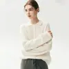 Otoño 2026 Nuevo Suéter de Punto Versátil de Moda Manga Larga Mezcla de Cachemira Cuello Polo Corte Holgado Hombro Caído