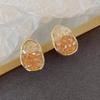 Brincos de Cristal Frescos de Agulha de Prata de Alta Qualidade Laranja Azul Marinho Verde Cor Gradiente Quebrada Brincos Femininos Populares Moda Acessível de Luxo