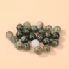 Cristal Verde Natural para Cabello Cuentas Sueltas Ágata Calcedonia Cristal Cuentas Redondas DIY Collar Pulsera Cuentas Cuentas de Piedra Cruda Venta al por Mayor