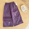 Calça Cargo Bordada de Verão Nova Ningli para Meninas, Calça Longa Versátil Fina Solta de Perna Larga, à Prova de Mosquitos para o Verão