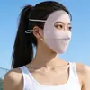 Máscara Facial de Proteção Solar de Verão Estilo Jiaoxia para Mulheres, Seda Gelada de Nylon, Fresca e Respirável, Proteção Solar para Ciclismo, Proteção UV