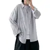 Camisa de Manga Larga a Rayas para Hombre Otoño Sentido del Diseño Camisa Guapo Rebelde Estilo Hong Kong Tendencia Ins Ropa de Abrigo Japonesa Dropshipping