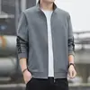 Jaqueta Masculina com Gola Alta Hoodie Masculino com Zíper Jaqueta Casual Esportiva Versátil Tendência Top