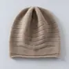 Gorro 100% cachemir puro cálido y a prueba de frío de otoño e invierno, gorro de lana versátil, gorro de punto nuevo, gorro para clima frío, gorro con borde enrollado