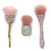 Pincel de Maquillaje de Cintura Pequeña con Incrustaciones de Diamantes Personalizado Transfronterizo Lleno de Diamantes Pincel para Polvo de Belleza Grande de Cerdas Suaves de Alto Brillo Pincel para Rubor