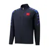 Traje Deportivo Casual de Dos Piezas con Mangas Largas y Cuello Alto del Equipo Chino Primavera y Otoño Cremallera para Hombres y Mujeres Chaqueta de Moda