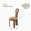 Silla de Comedor Retro Francesa de Madera Maciza, Silla de Restaurante, Silla Moderna Simple de Madera Maciza Estilo Mediados de Siglo, Silla de Comedor, Taburete para el Hogar