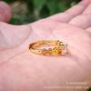Nuevo anillo de circón con baño de oro de imitación para mujer, libro rojo pequeño con anillo de moneda, anillo de moneda de la suerte, joyería al por mayor