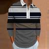 Moda masculina zíper camisa pólo de manga comprida cor contrastante camisa pólo de lapela casual masculina camiseta de manga comprida comércio exterior roupas masculinas