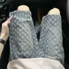 Shorts de Mezclilla Jacquard Retro Americano para Hombre Verano Nuevo Diseño Pantalones de Cinco Puntos a la Moda Sueltos Casuales de Largo Medio