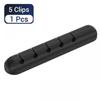 Enrolador de cabo de dados de silicone para mesa, 1/3/5/7 furos, organizador de cabos de fone de ouvido autoadesivo, suporte para atacado