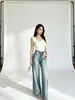 Jeans Rectos con Patrón de Cocodrilo y Pedrería para Mujer 2026aw, Pantalones de Moda de Gama Alta con Degradado, Pantalones Anchos Versátiles