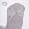 Funda elástica floral para respaldo de silla decoración de celebración de boda mariposa cinta de boda sin nudo cinta de satén para silla de banquete de hotel