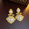 Colgante Vintage Incrustado de Diamantes Pendientes Geométricos, Pendientes Estilo Palacio Retro, Diseño de Nicho, Lujo Ligero y de Alta Gama