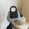 Bolso Cubo de Mano de Color Contrastante Lonchera Bolso de Mano para Mujeres Trabajando y Estudiando Bolso de Mano para Lonchera de Vacaciones Bolso Cubo Empalmado