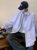 Camisa Listrada de Manga Longa Estilo Cityboy Japonês Masculina Verão Tendência Casual Solta Estudante Versátil Jaqueta