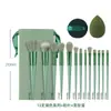 Novo Conjunto de 13 Pincéis de Maquiagem Verde Quatro Estações Cerdas Macias para Pó Solto Iluminador Blush Pincel de Sombra Conjunto Completo de Ferramentas de Beleza