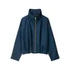 ZA E-commerce Transfronteiriço Atacado 2026 Nova Moda Feminina Europeia e Americana Casual Versátil Jaqueta Bomber Xadrez Roupa Exterior