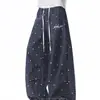 Pantalones de Pierna Ancha a Cuadros Patchwork Americano para Hombre, Temporada de Primavera y Otoño, Cintura Alta, Holgados, Casual, Pantalones Largos de Bloques de Color de Nicho