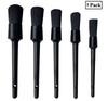 Juego de 5 piezas cepillo de limpieza de seda PP negro herramienta de belleza para coche cepillo para detalles interiores cepillo para rendijas de puertos de aire acondicionado cepillo para detalles