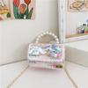 Bolso Nuevo para Niños Bolso de Mano con Perlas Mini Billetera Moda Cadena de Princesa Femenina Bolso Cruzado Pequeño Cuadrado para Niña