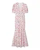 Ropa de Mujer Transfronteriza 2026 Moda Estilo Europeo y Americano Ajustada Sencilla Manga Corta Cuello en V Estampado Vestido Cola de Pescado Mujer C93252
