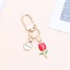 Llavero de Tulipán Colorido Transfronterizo Europeo y Americano Colgante de Letra Simple Lindo Para Siempre Colgante para Bolso de Niñas