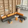Área de Recepción de Oficina Creativa Combinación con Forma Especial Institución de Capacitación Sencilla Área de Descanso Simple Moderna Sofá de Recepción para Ocio