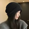 Gorro Plisado Holgado Estilo Coreano de Alta Calidad para Mujer 2025 Nueva Moda Tendencia Cálido Protector de Orejas Versátil Gorro Turbante para Invierno