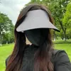 Chapéu de Sol Sem Costura Integrado de Novo Estilo de Verão para Mulheres, Chapéu de Sol Anti-UV de Verão, Chapéu de Sol para Fotos na Praia