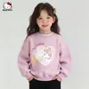 Sudadera de Primavera para Niñas 2026 Estilo Nuevo, Trendy y Linda Dibujo Animado Falsa de Dos Piezas Sudadera Casual para Niños Mayores