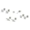 Aretes de Acero Inoxidable en Forma de Estrella de Cinco Puntas con Rayo en Espiral, Aretes para Cartílago de Oreja en Forma de Corazón, Joyería Simple para Perforaciones, Aretes de Acero Inoxidable