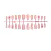 Unhas Usáveis de Novo Estilo Europeu e Americano Estilo Francês, Adesivos de Unhas Postiças Simples com Escultura, Unhas Amêndoa de Comprimento Médio, 24 Peças de Unhas Artísticas Prontas