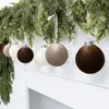 Set de Regalo de Caja de Esfera de Navidad de Terciopelo de Gama Alta 15 Piezas Colgantes Decorativos de Terciopelo Arreglo de Decoración para Árbol de Navidad
