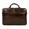 Maletín de Cuero Genuino para Hombre Bolso de Mano Vintage de Negocios Bolsa para Computadora de Viaje Bolso Multifuncional de Hombro Cruzado
