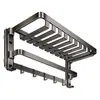 Estante de Toallas con Ventosa Barra Colgante Estante de Almacenamiento para Baño Ventosa Sin Taladro Inodoro Baño Estante Integrado para Guardar Toallas