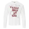 Camiseta de manga larga con retrato vintage de fondo blanco, foto de identificación, estampado caligráfico a mano, camiseta básica de cuello redondo, estética de nicho